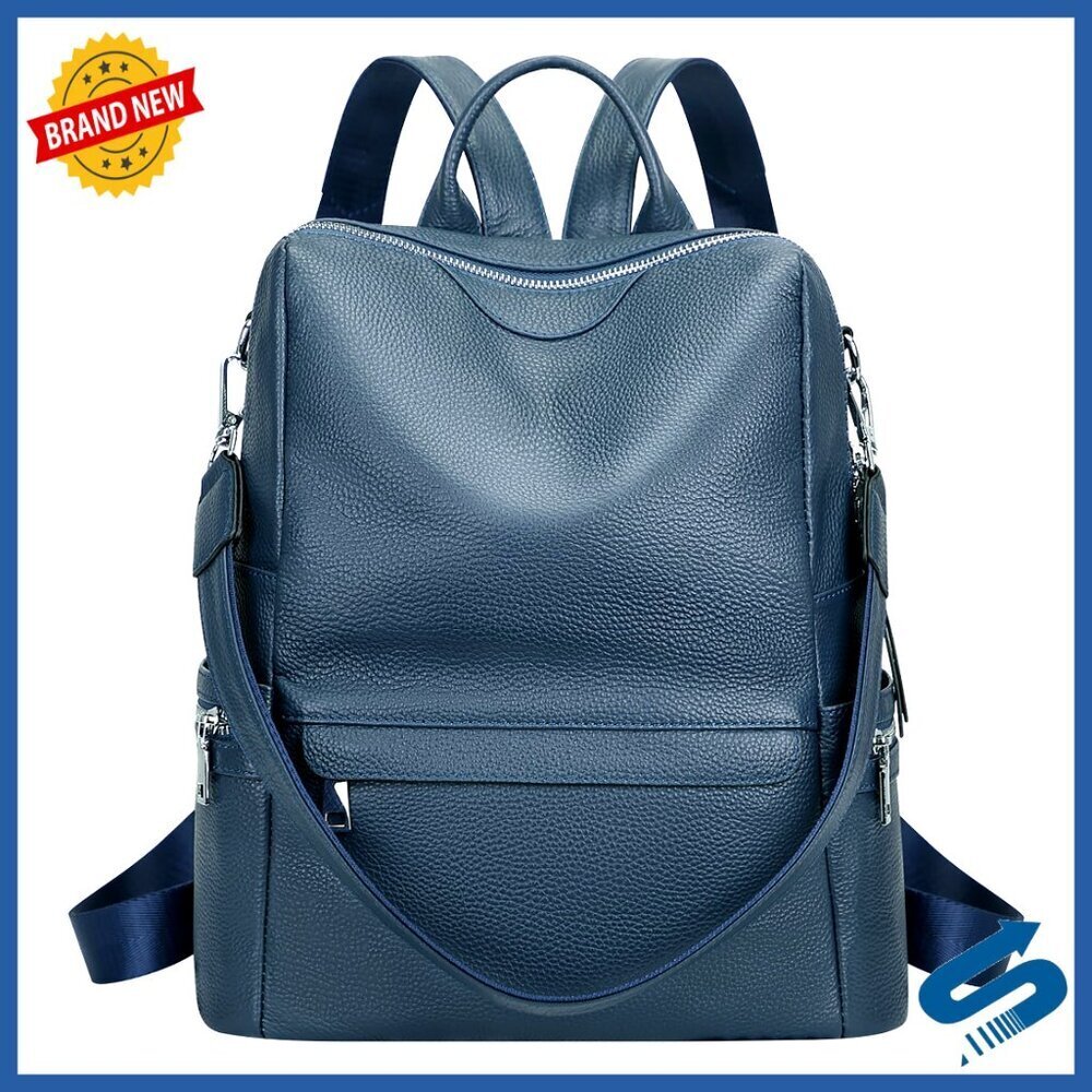 Genuine Leather Backpack Elegant Convertible Shoulder Bag Multi-Purpose Chic
